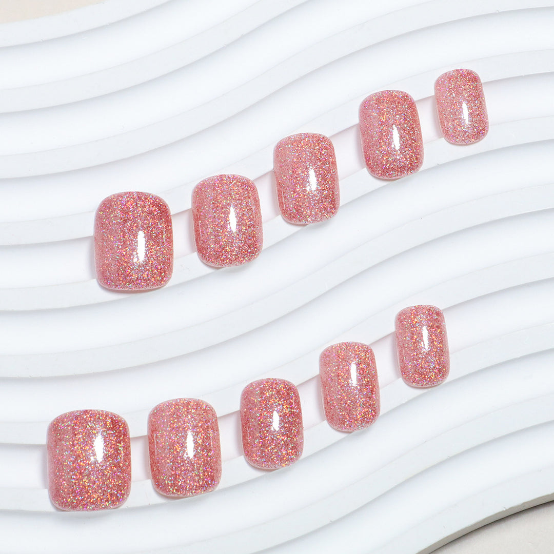 Glittery Press-On Toenail Set Stornfield
