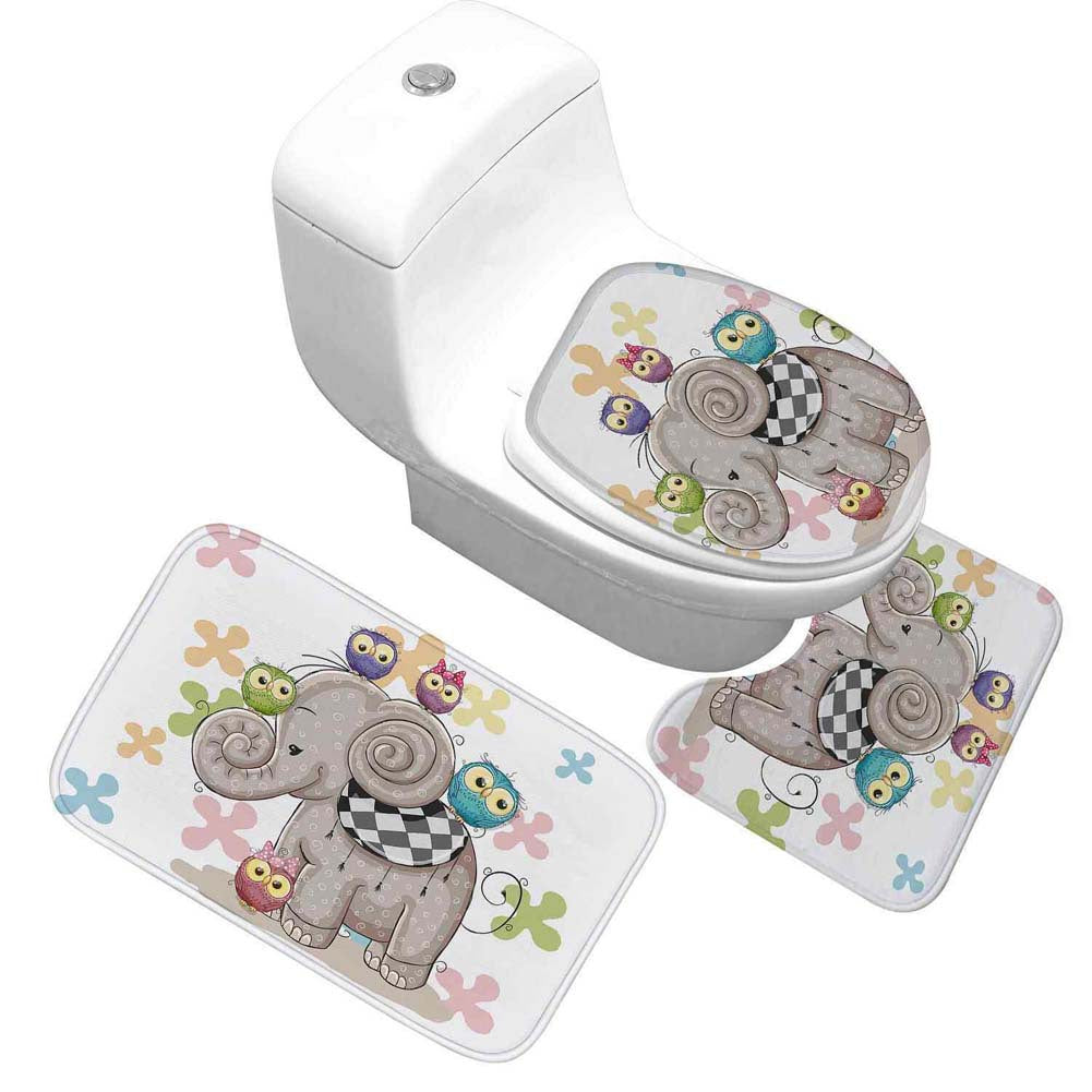 Cartoon-Themed Bathroom Mat Set