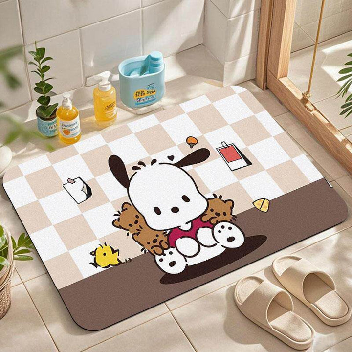 Cartoon-Themed Absorbent Bath Mat