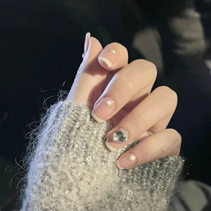Elegant Gemstone-Embellished Press-On Nail Set Stornfield