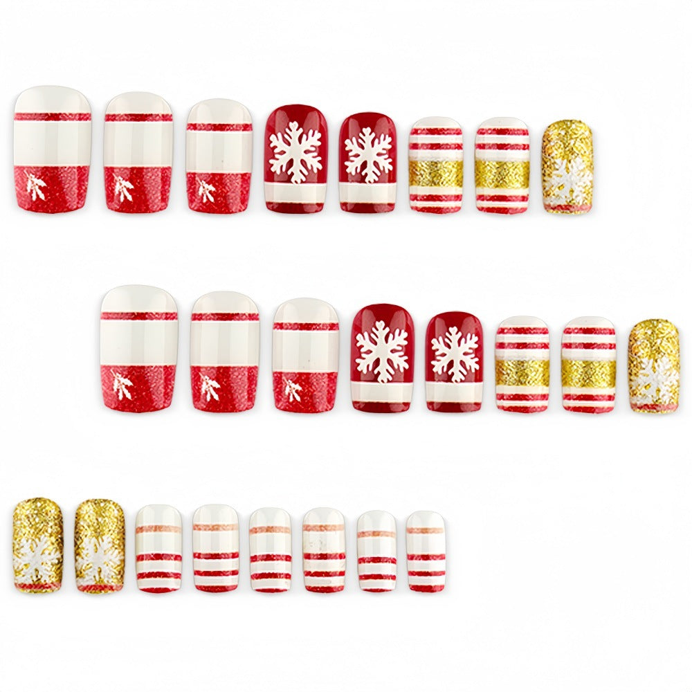 Christmas artificial nails with festive glitter design Stornfield