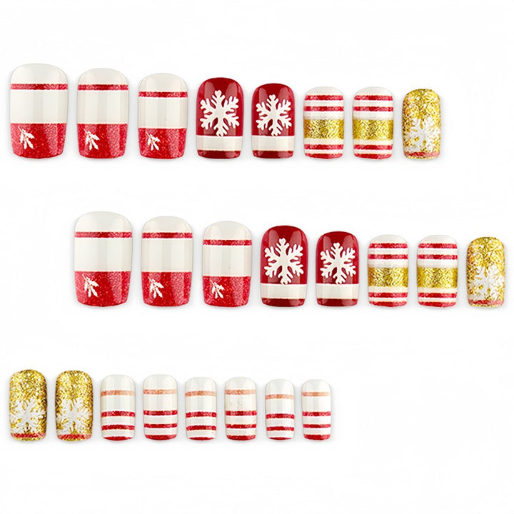 Christmas artificial nails with festive glitter design Stornfield