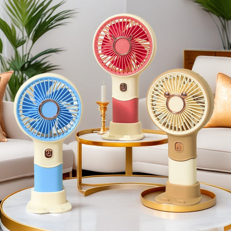 Ladies portable hand fan with playful bear design Stornfield