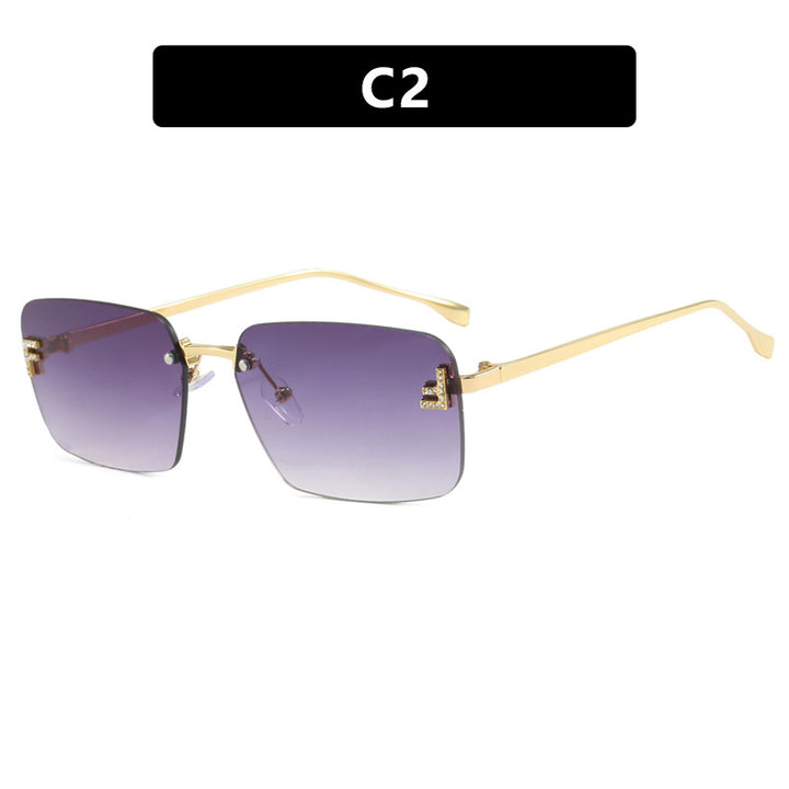 Ladies square sunglasses with elegant golden frame and stylish lenses Stornfield