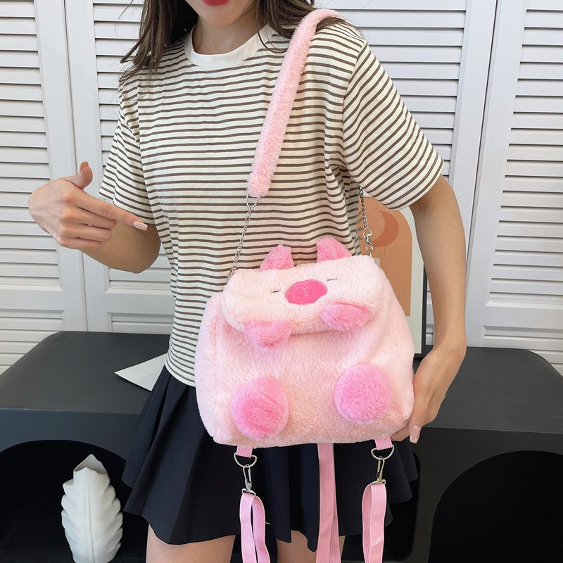 Plush Backpack In Pig Design Stornfield