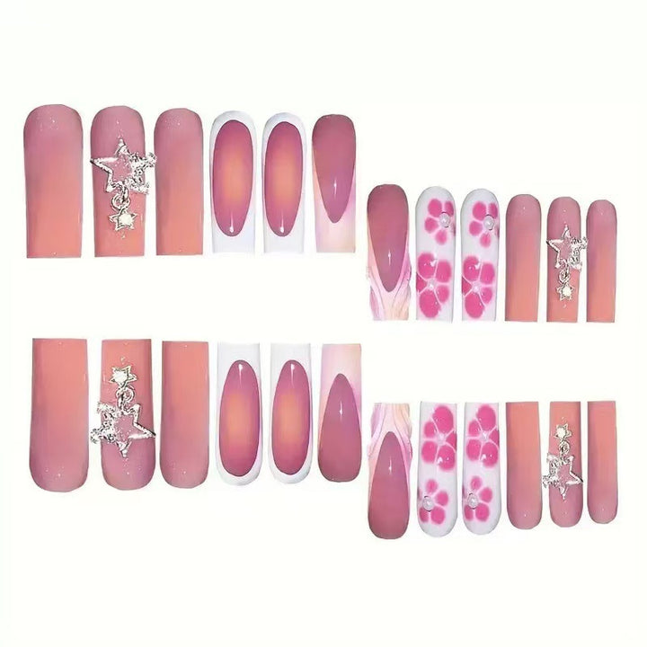 Decorative Floral Press-On Nails Stornfield
