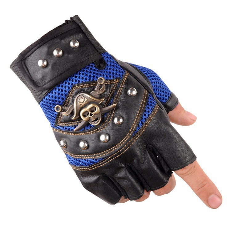 Men's biker gloves with breathable mesh material and robust design Stornfield