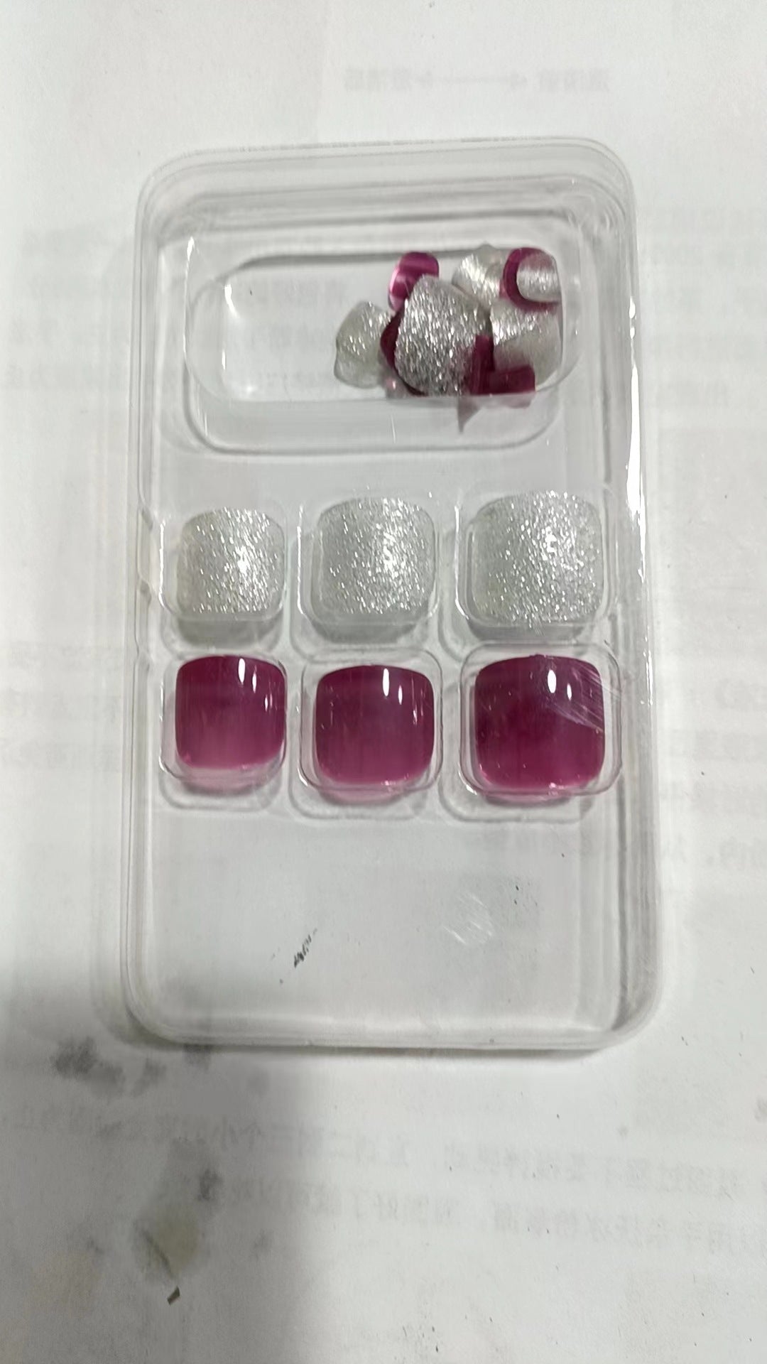 Premium Press-On Nail Set with Glitter and Gemstone Accents Stornfield