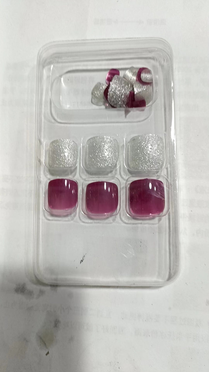 Premium Press-On Nail Set with Glitter and Gemstone Accents Stornfield