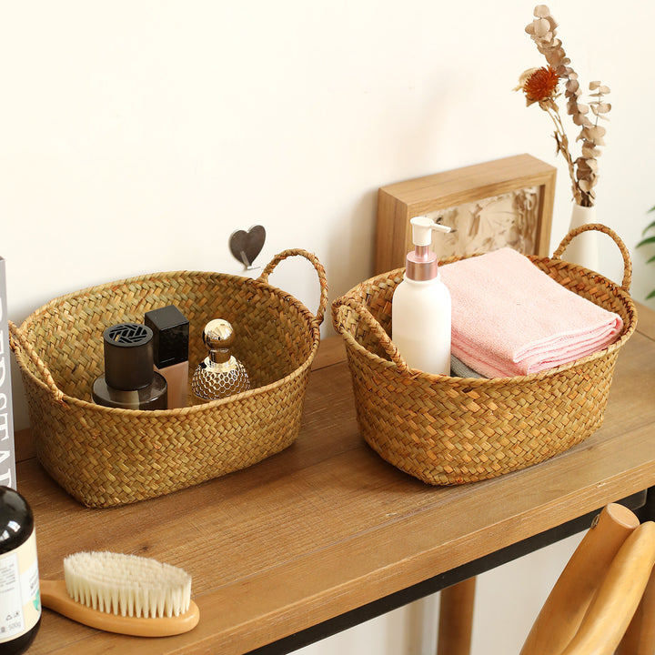 Unisex Handwoven Storage Basket with Ergonomic Handles Stornfield