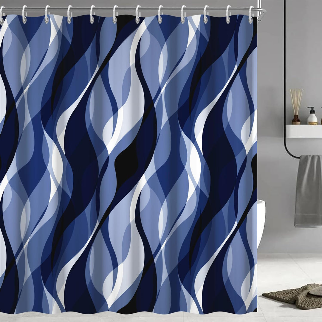 Abstract Wave Pattern Shower Curtain Stornfield