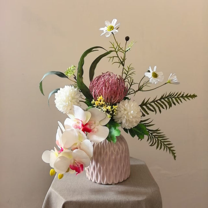 Lifelike Botanical Floral Arrangement
