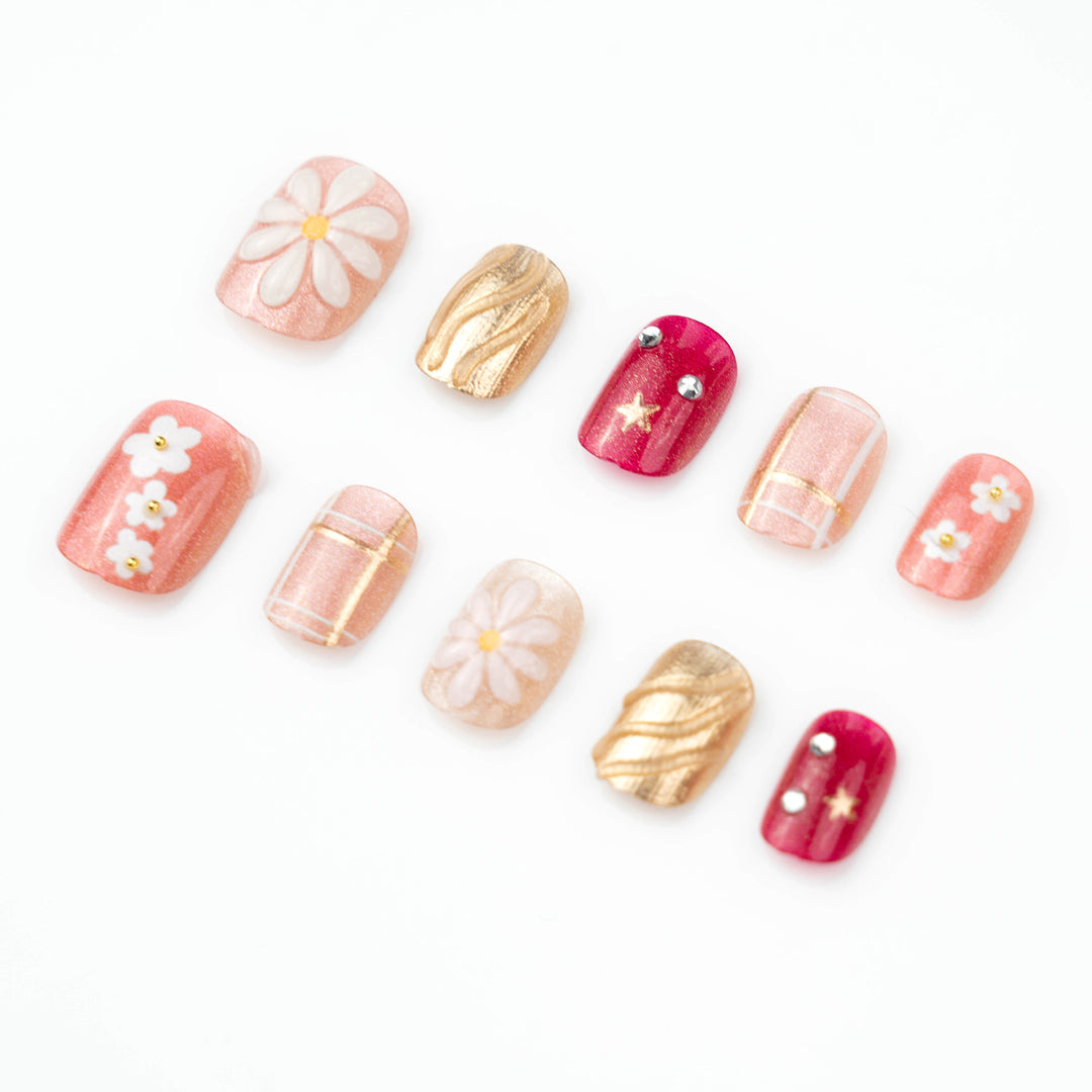 Floral Decorative Press-On Nail Art Stornfield