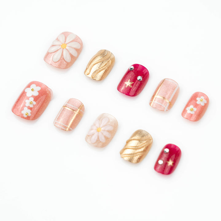 Floral Decorative Press-On Nail Art Stornfield