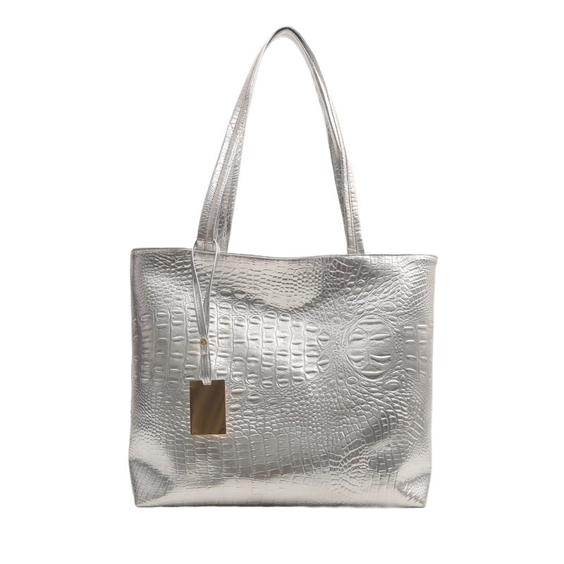 Textured Faux Leather Tote