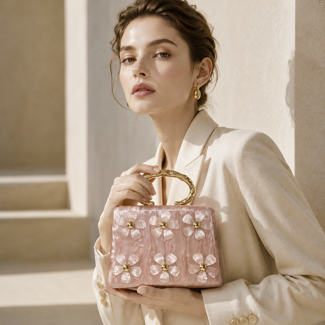 Floral Acrylic Handheld Clutch