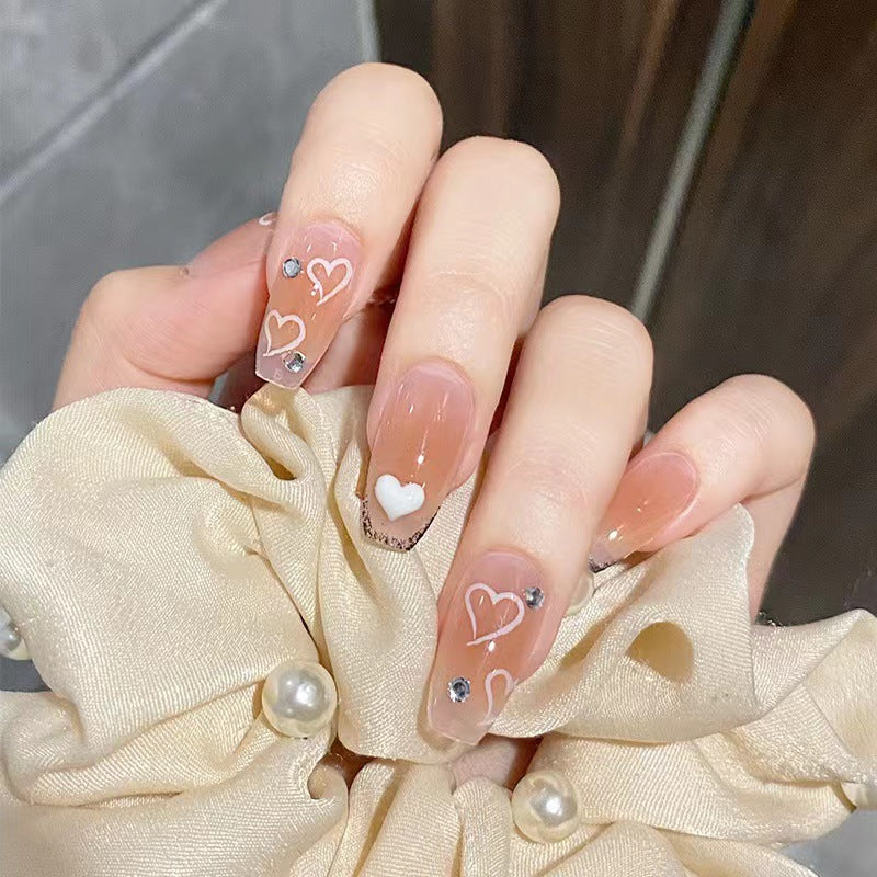 Artful nail tips in heart design Stornfield