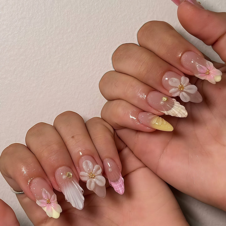 Floral 3D Artisan Nail Extensions Stornfield