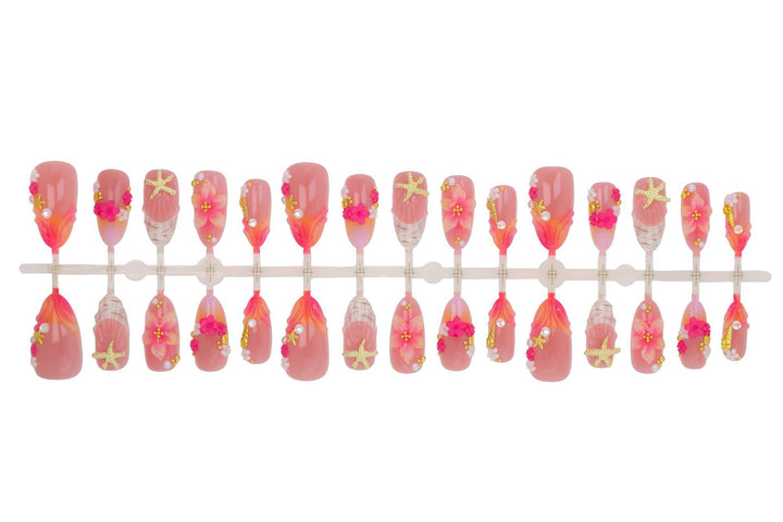 Artificial nail set with playful maritime design Stornfield