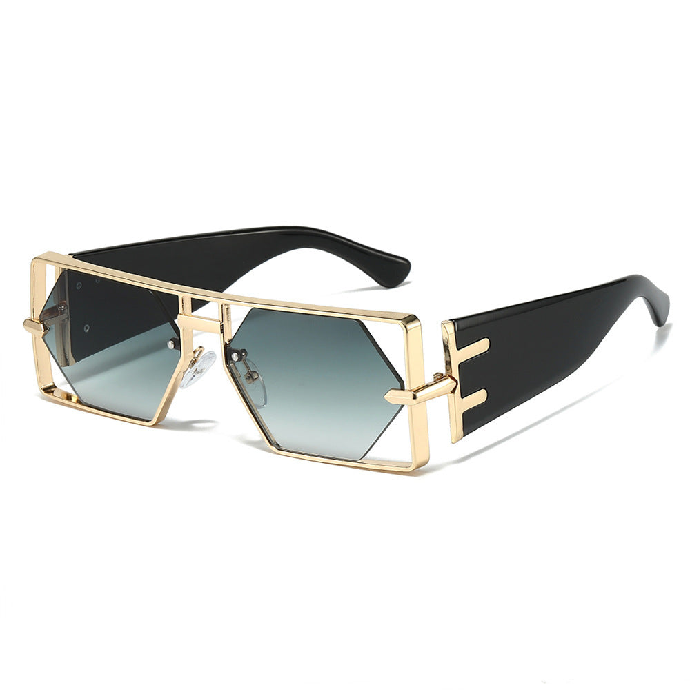 Geometric Shield Sunglasses with Premium Metallic Frame Stornfield