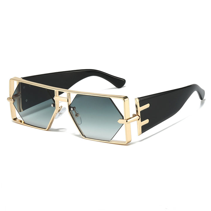 Geometric Shield Sunglasses with Premium Metallic Frame Stornfield