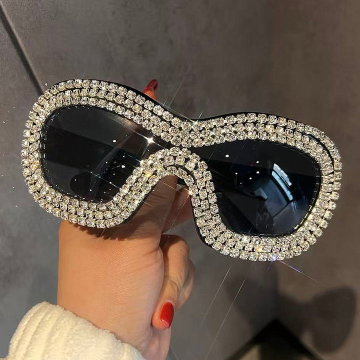 Women's glamorous sports sunglasses with extravagant crystal frame Stornfield