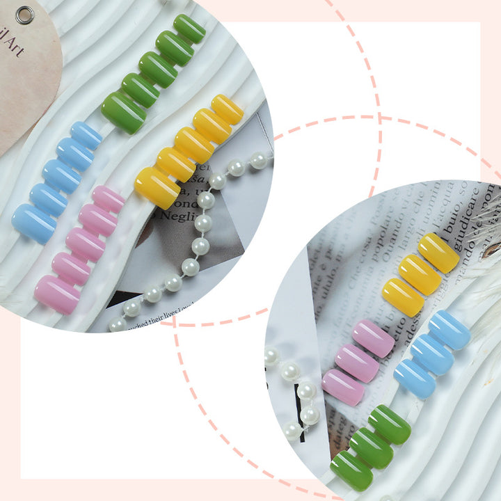 Glossy Press-On Nail Set with Creative Colorful Styles Stornfield