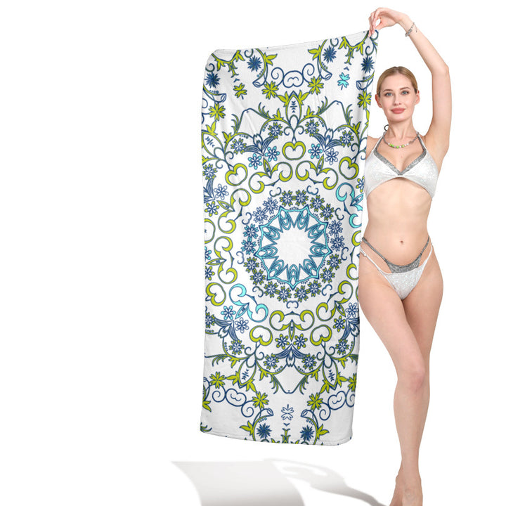 Beach towel with vibrant floral design Stornfield