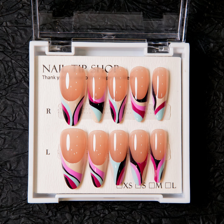 Artistic Abstract Design Press-On Nails