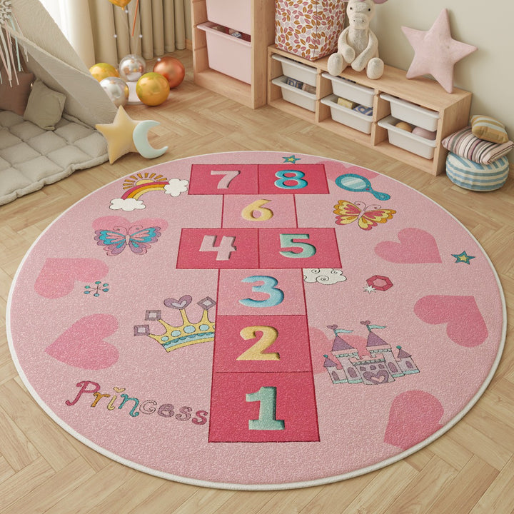 Children's Fun-Themed Round Area Mat Stornfield