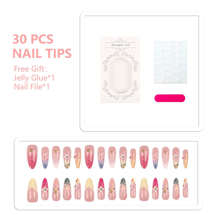 Artistic Floral Press-On Nail Set