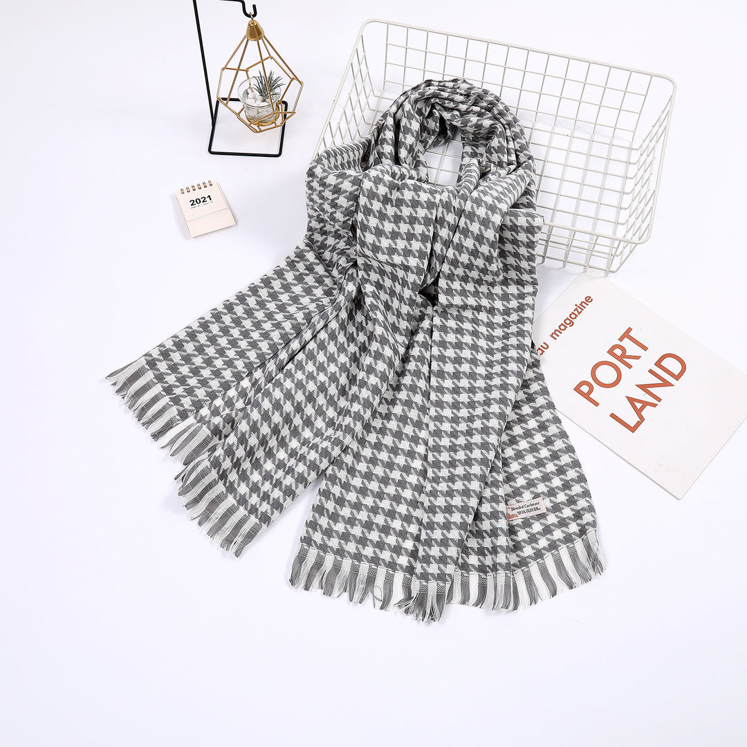 Ladies elegant scarf with houndstooth pattern Stornfield