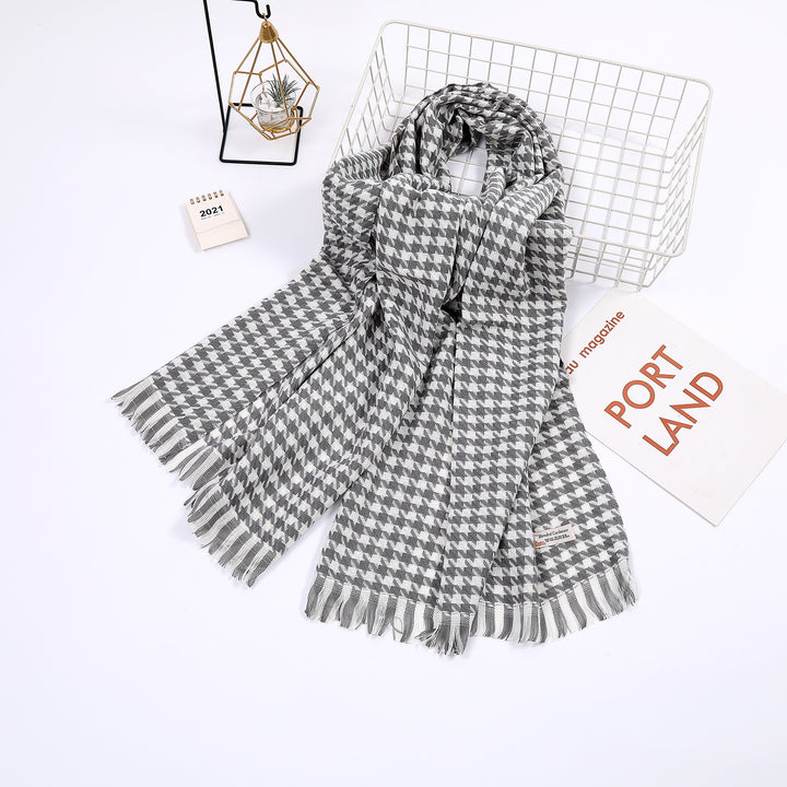Ladies elegant scarf with houndstooth pattern Stornfield