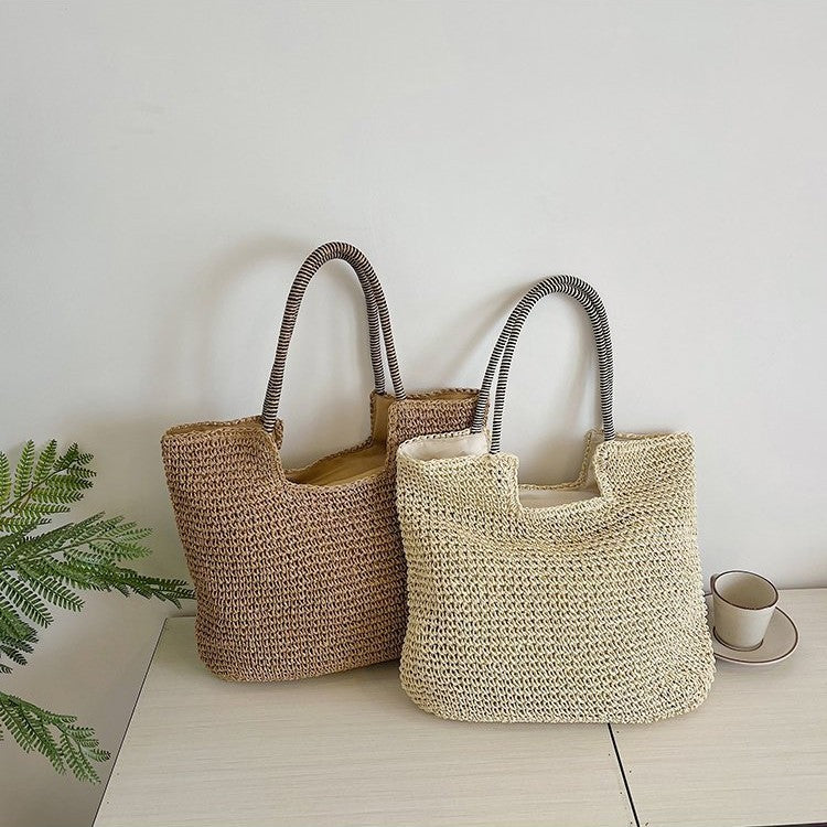 Hand-knotted tote bag with reinforced handles Stornfield