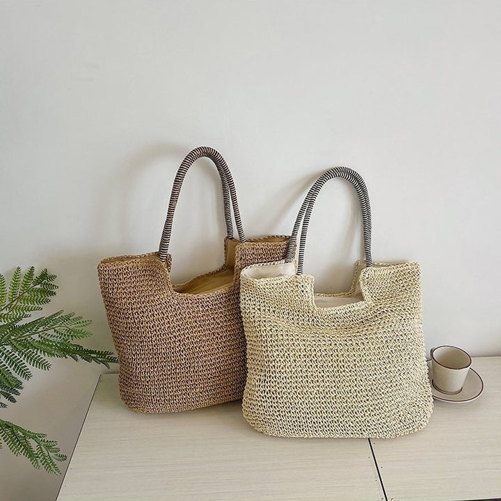 Hand-knotted tote bag with reinforced handles Stornfield