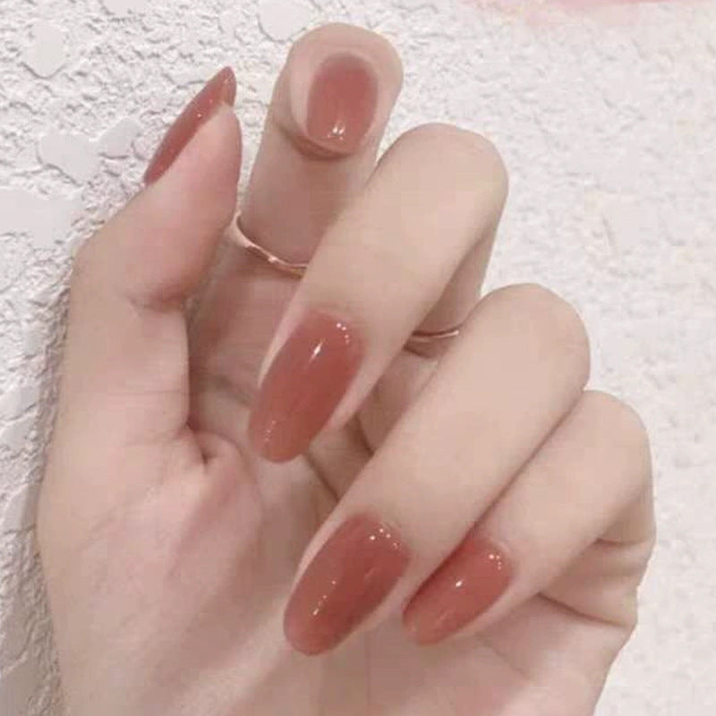 Glossy Almond-Shaped Press-On Nails Stornfield