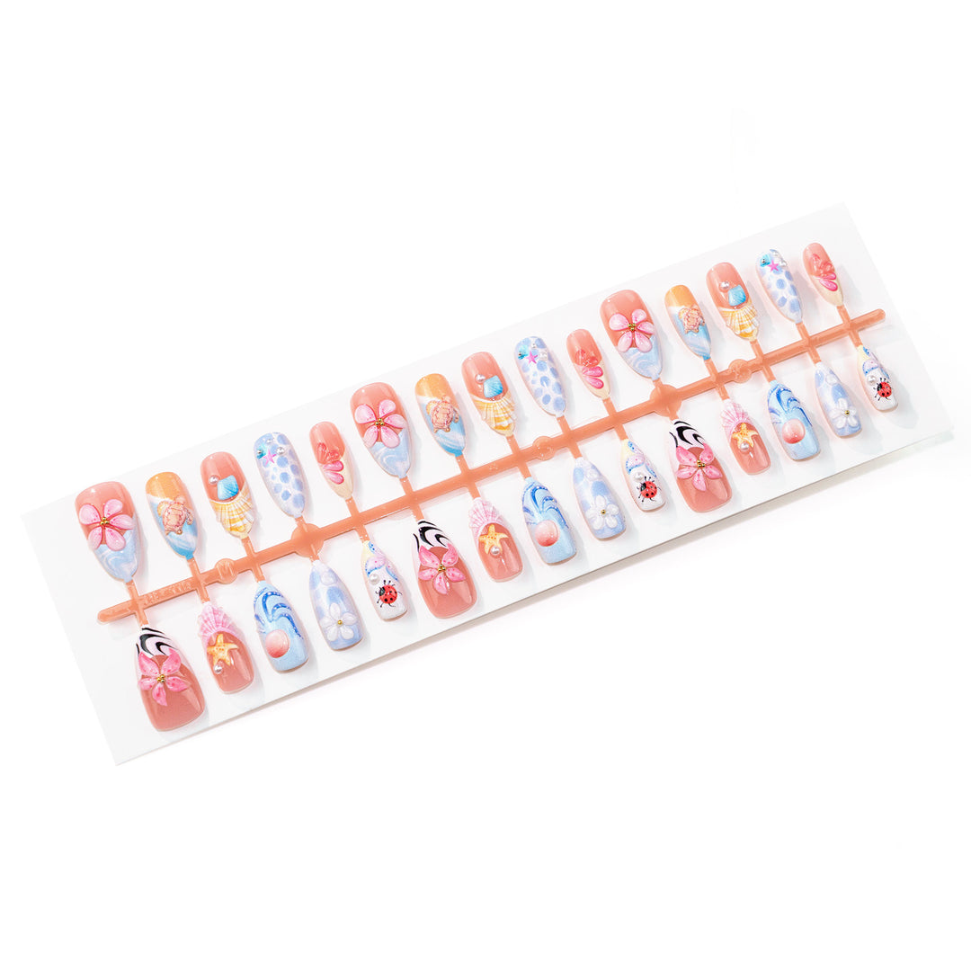 Artistic Ocean-Inspired Press-On Nail Art Set Stornfield 1790636618