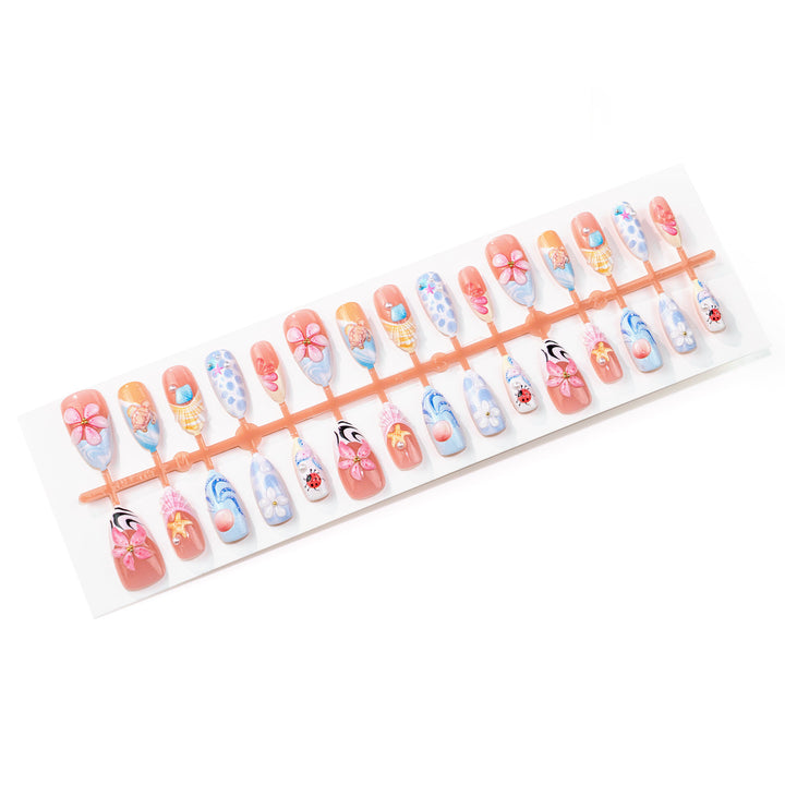 Artistic Ocean-Inspired Press-On Nail Art Set Stornfield 1790636618