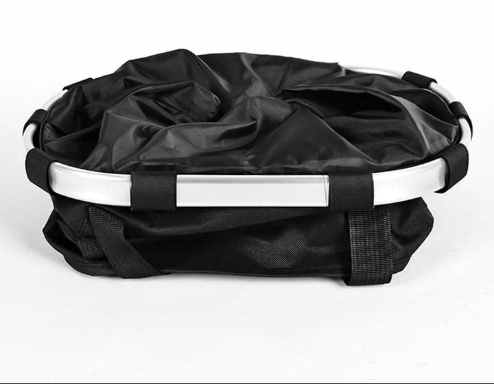 waterproof removable bicycle front basket liner with reinforced aluminum rim and quick-release handlebar hooks Stornfield