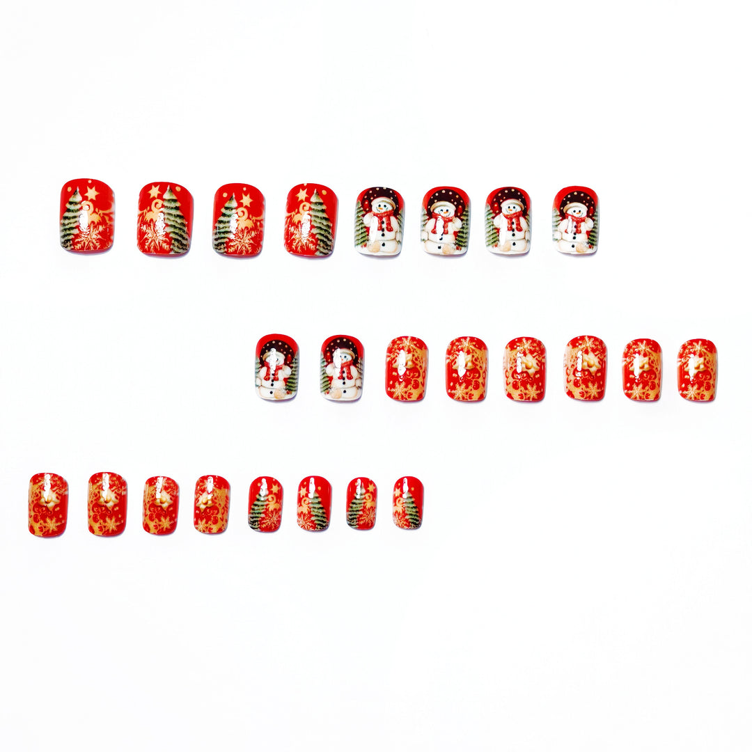 Festive artificial nails with creative snowman design Stornfield