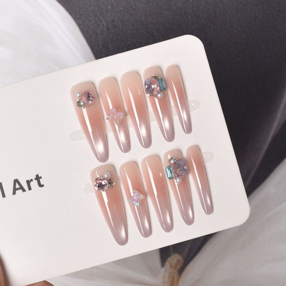 Premium Ombre Glitter Press-On Nail Set Stornfield
