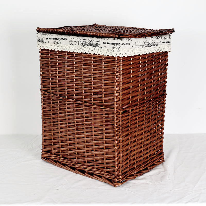 Women's laundry basket with decorative fabric cover and practical lid Stornfield