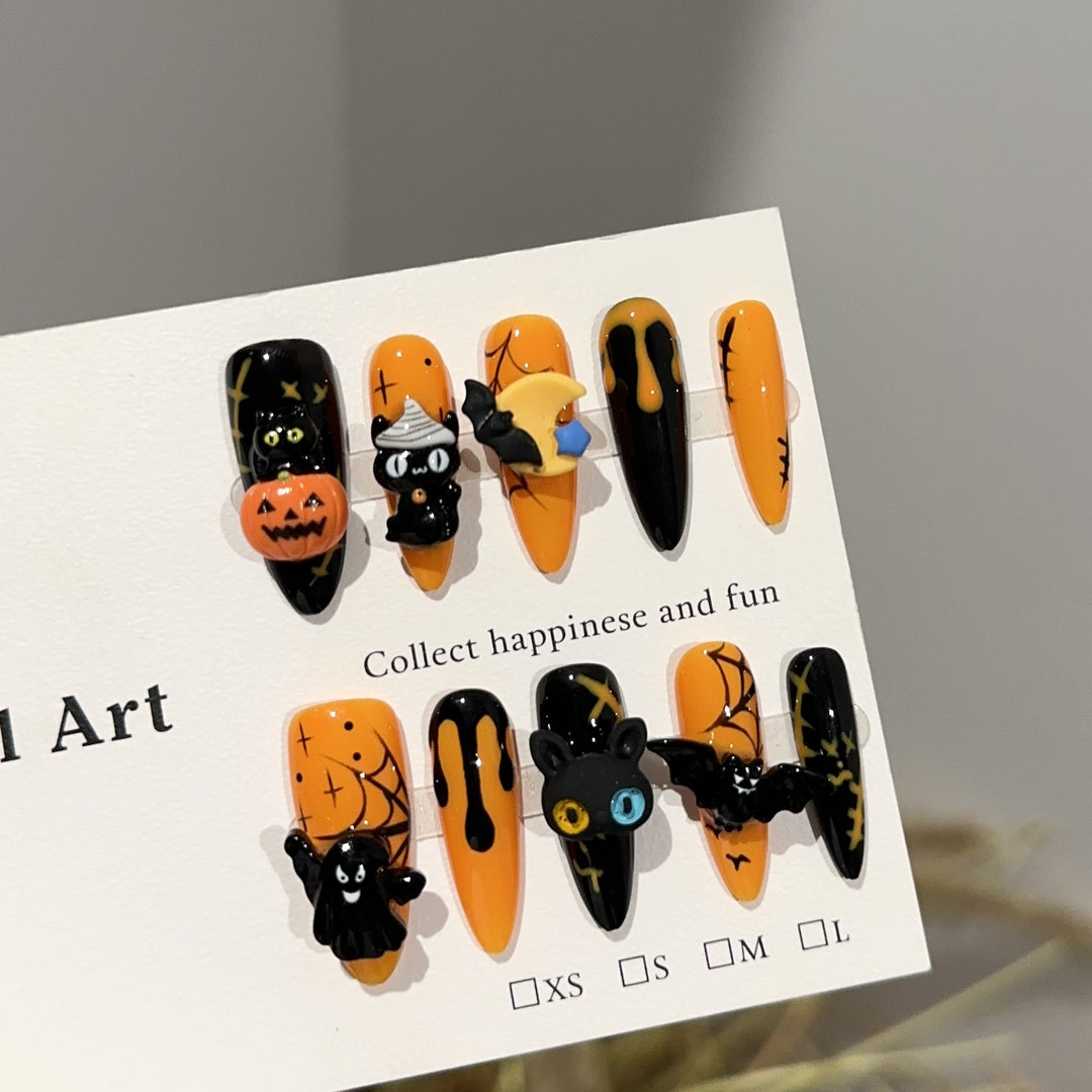 Halloween-Themed 3D Press-On Nail Art Set