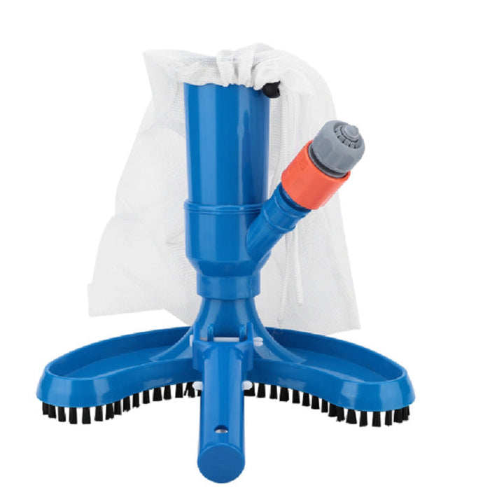 Telescopic pool vacuum head with heavy duty scrubbing bristles and fine mesh debris collection bag Stornfield