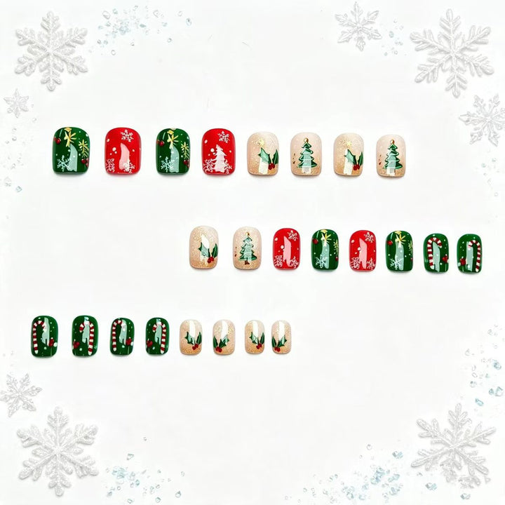 Artificial nails in festive Christmas design Stornfield