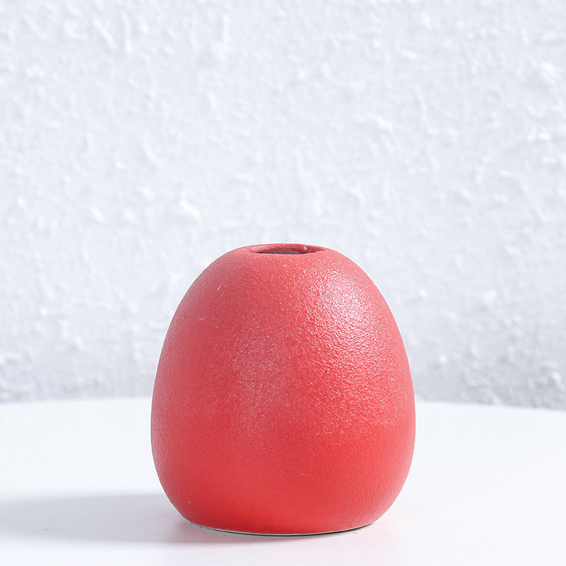 Contemporary Egg-Shaped Ceramic Flower Vase Stornfeild