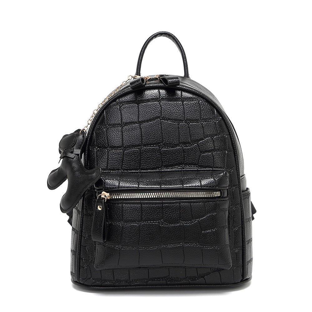 Crocodile-Embossed Mini Chic Backpack Stornfield