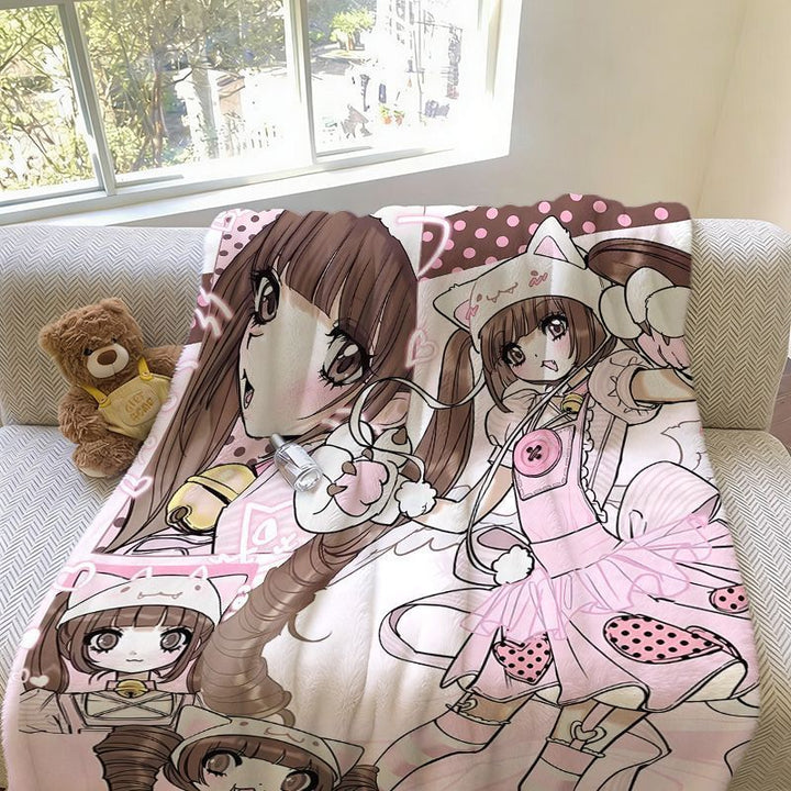 Artistic Anime-Inspired Throw Blanket