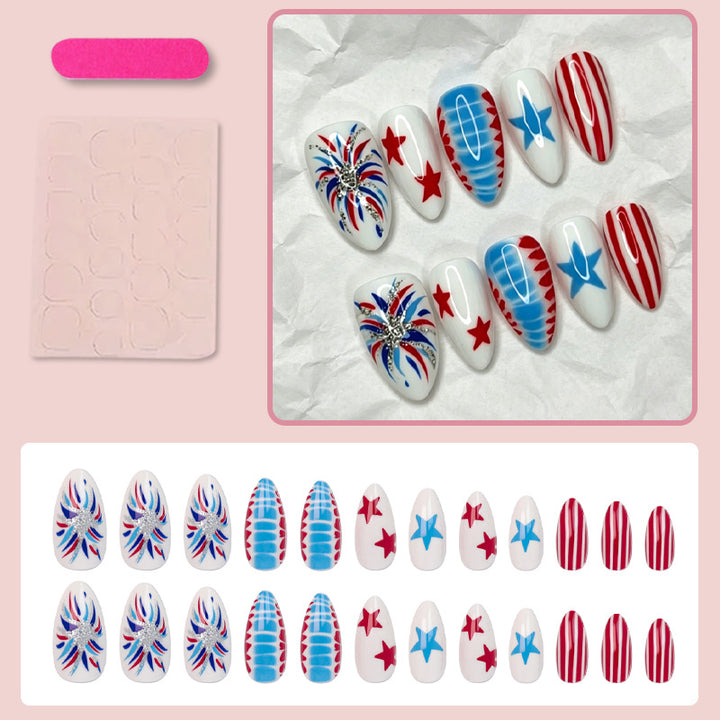 Nail set with creative star pattern and glamorous design Stornfield
