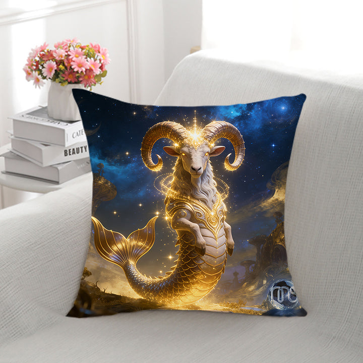 Artistic Ram Print Decorative Pillow